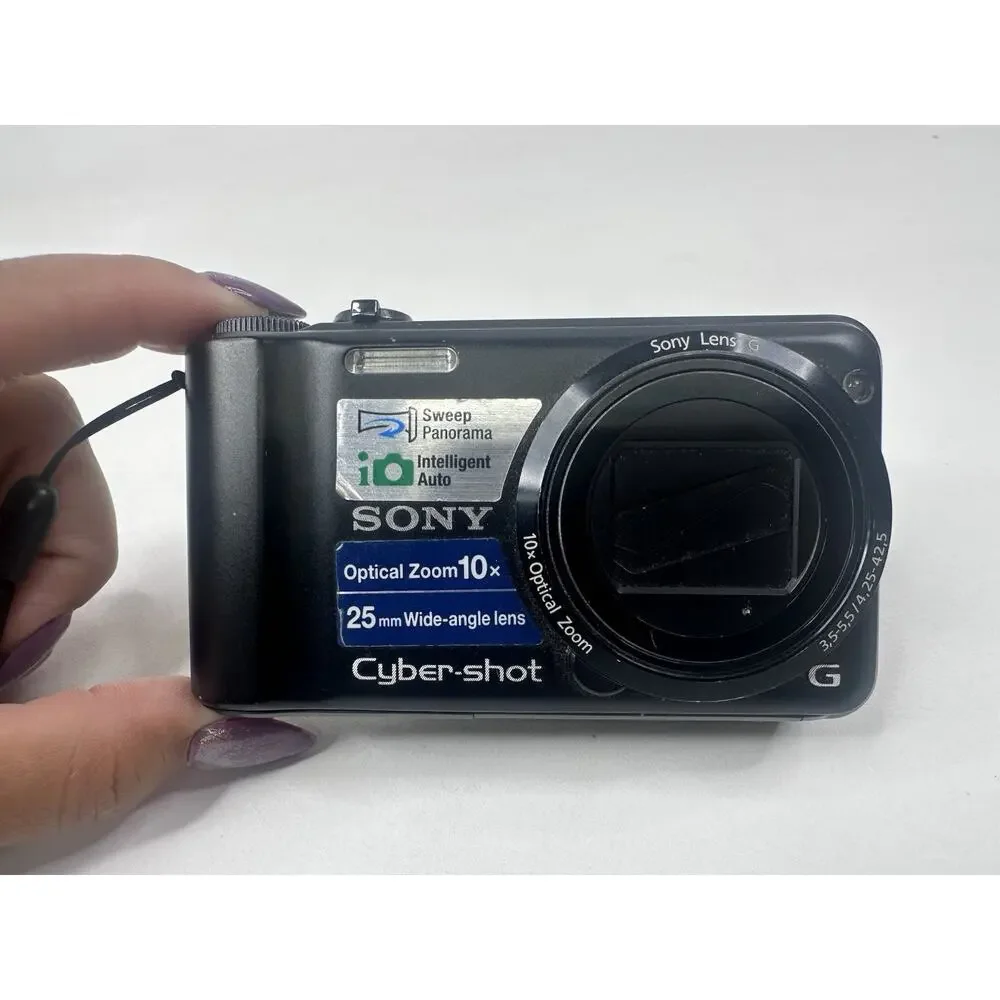 Sony Cyber-shot DSC-H55 Digital Camera 10x Zoom Black Charger Battery Bag Tested